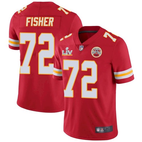 Men's Kansas City Chiefs #72 Eric Fisher Red NFL 2021 Super Bowl LV Stitched Jersey